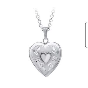 Silver Heart Pendant Necklace locket